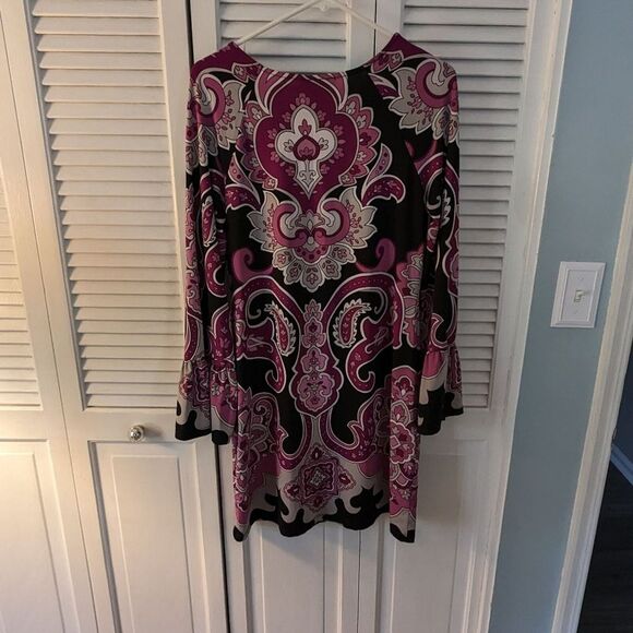 INC International Concepts Dress Womens M Purple Bodycon 60s/70s Vibe Medallion - Picture 7 of 7